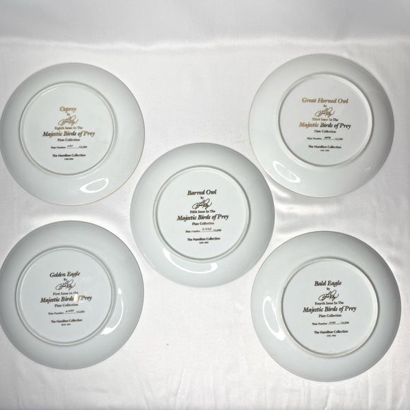 Vintage Hamilton Plate Set of 5, “Birds of Prey” Vintage Hamilton Plate Set of 5, “Birds of Prey”